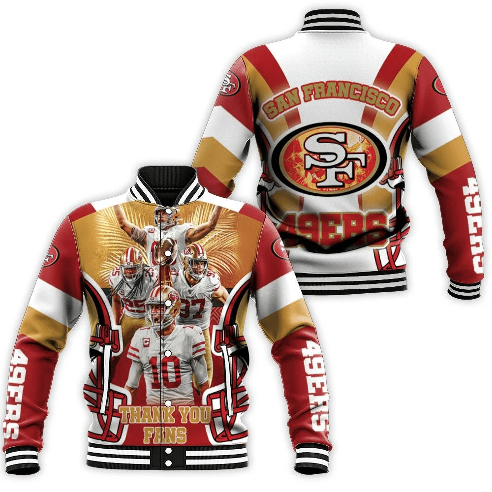 San Francisco 49ers Thank You Fan Baseball Jacket for Men Women