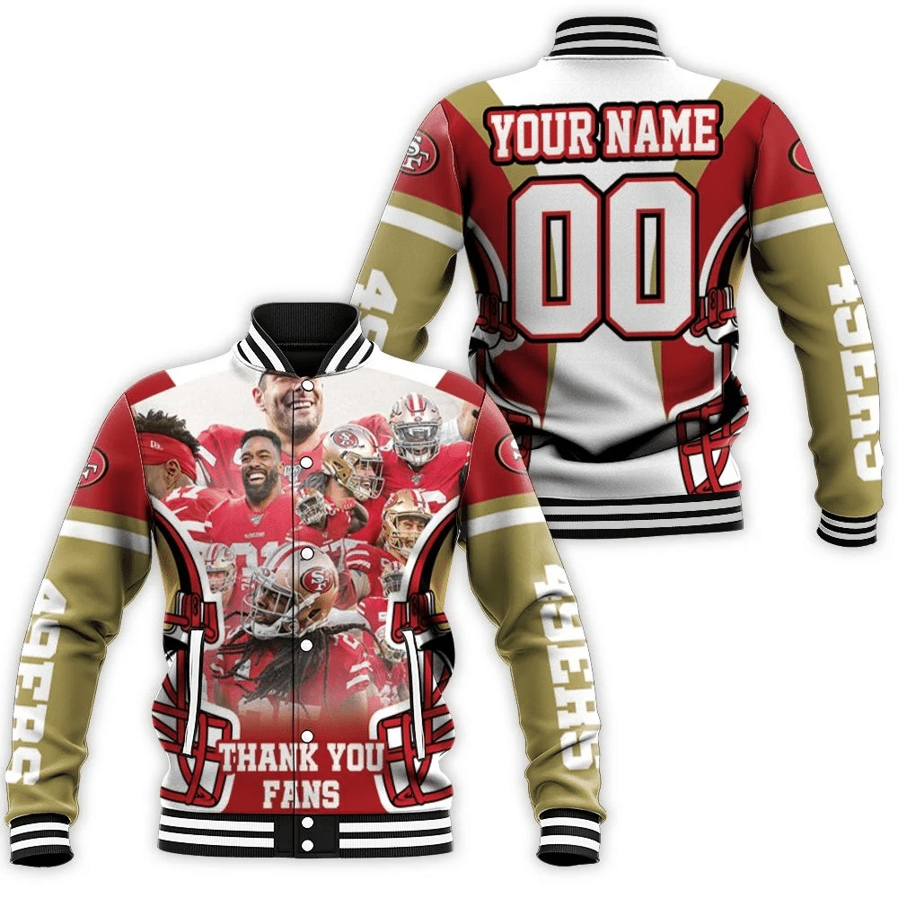 San Francisco 49ers Thank You Fans Personalized Baseball Jacket for Men Women