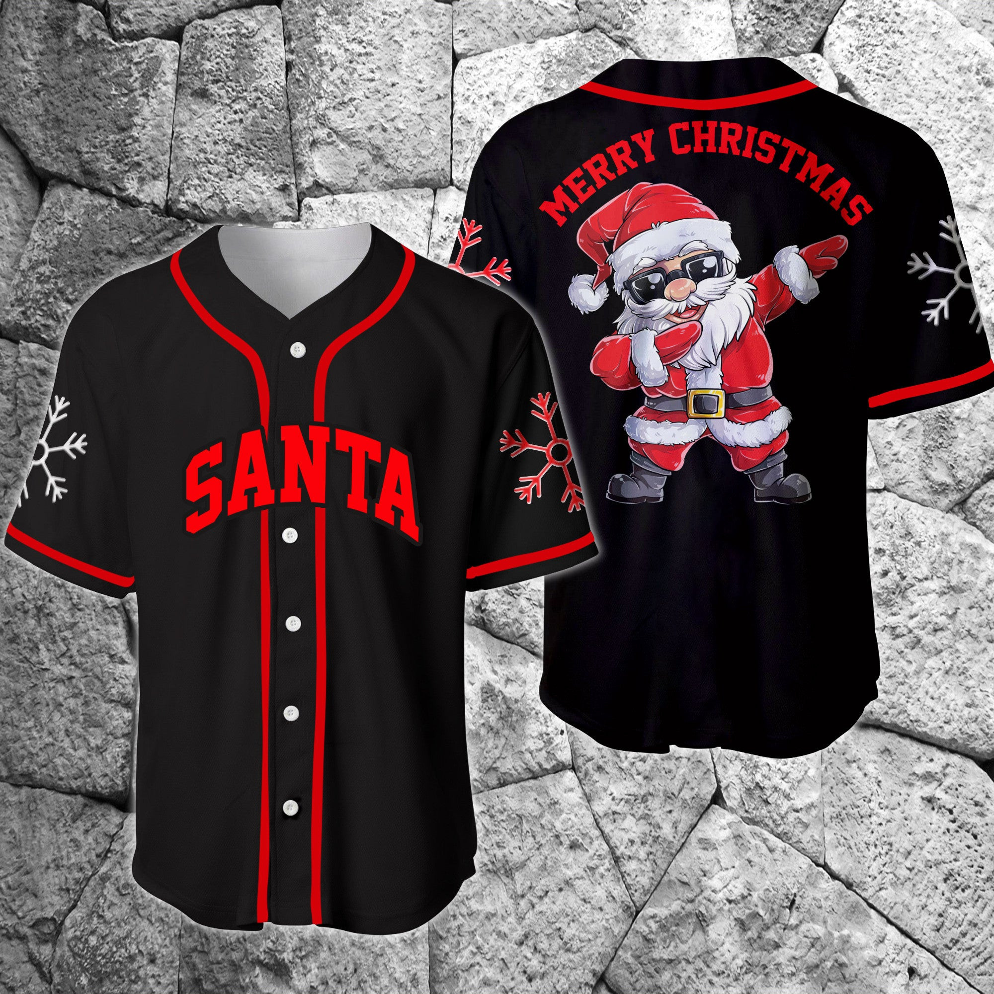 Santa Merry Christmas Baseball Jersey