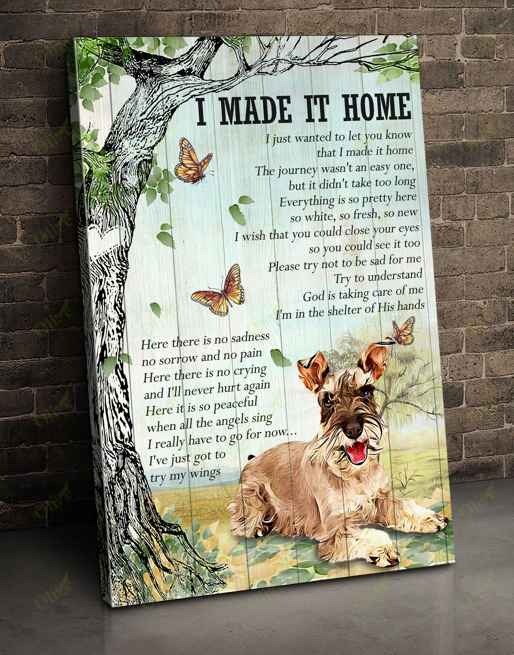 Schnauzer - I Made It Home Poster And Canvas Art Wall Decor