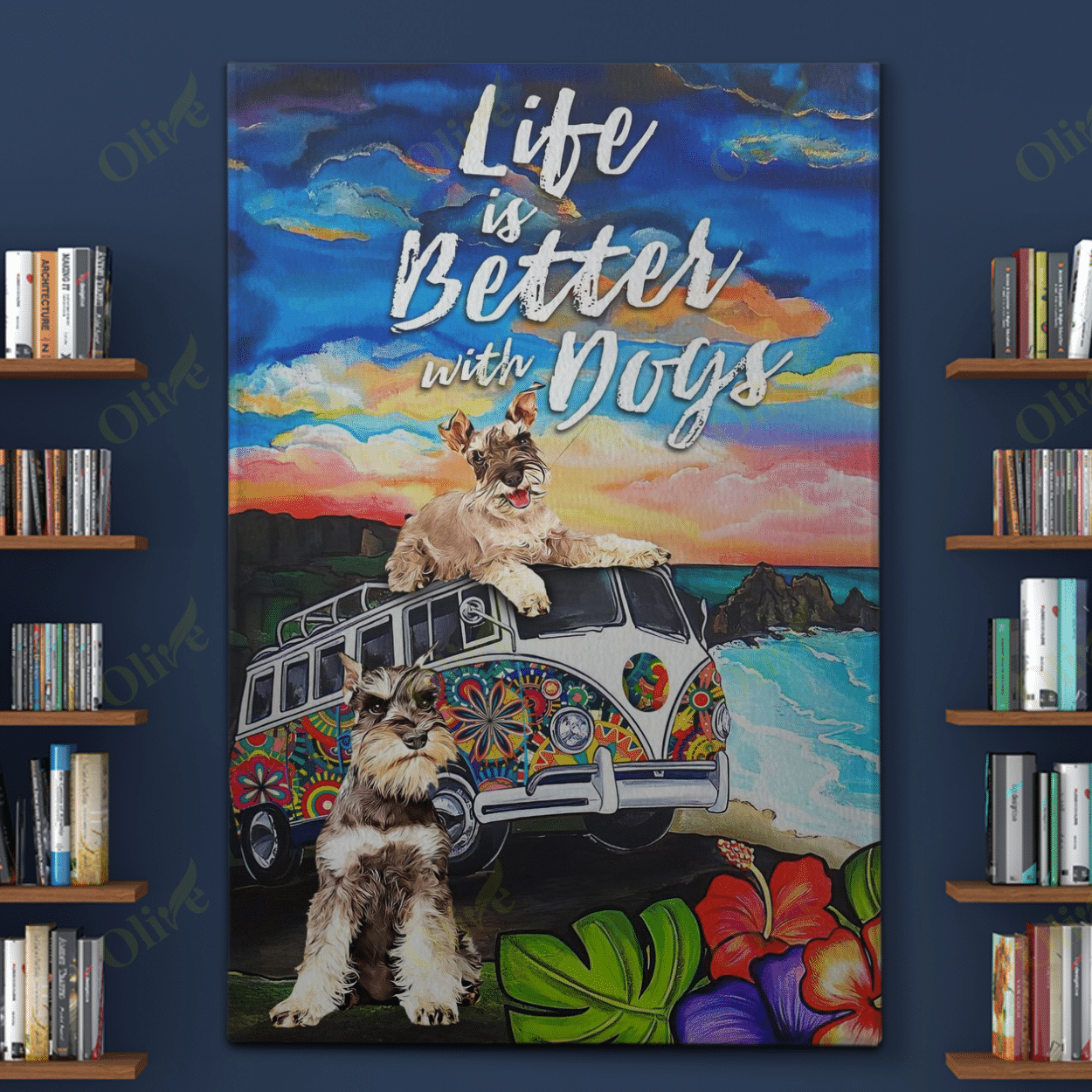 Schnauzer - Life Is Better With A Dog Poster And Canvas Art Wall Decor