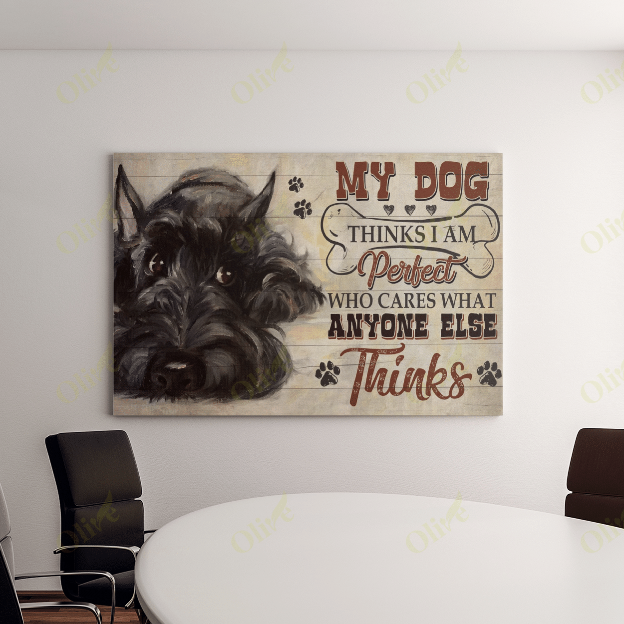 Schnauzer - My Dog Thinks I Am Perfect Poster And Canvas Art Wall Decor