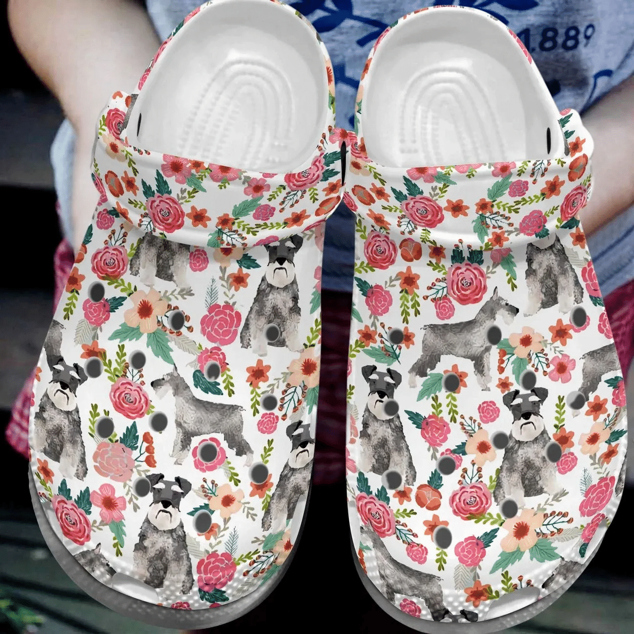 Schnauzer Personalize Clog Custom Crocs Fashionstyle Comfortable For Women Men Kid Print 3D Colors Flower Schnauzers
