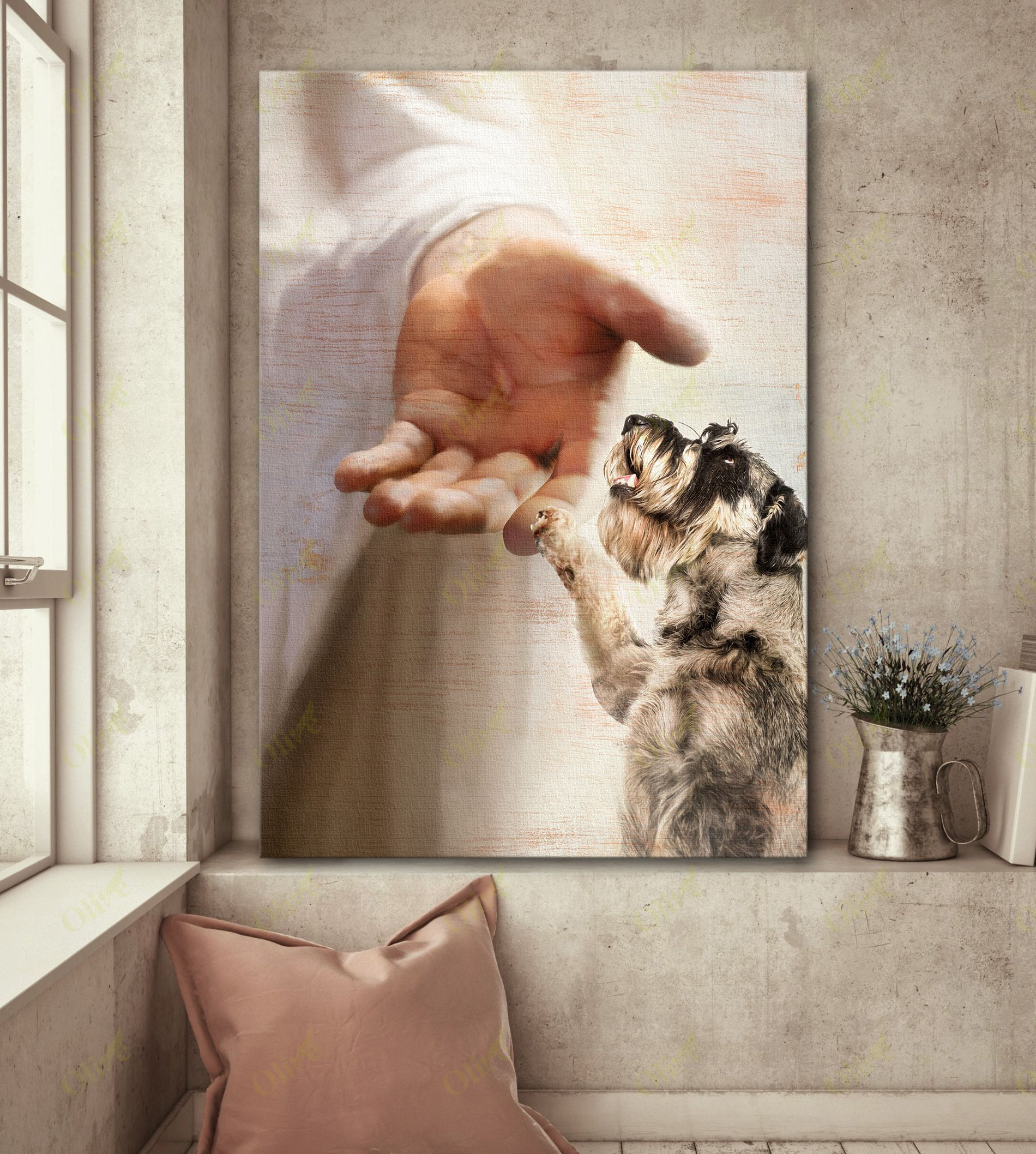 Schnauzer - Take My Hand Poster And Canvas Art Wall Decor