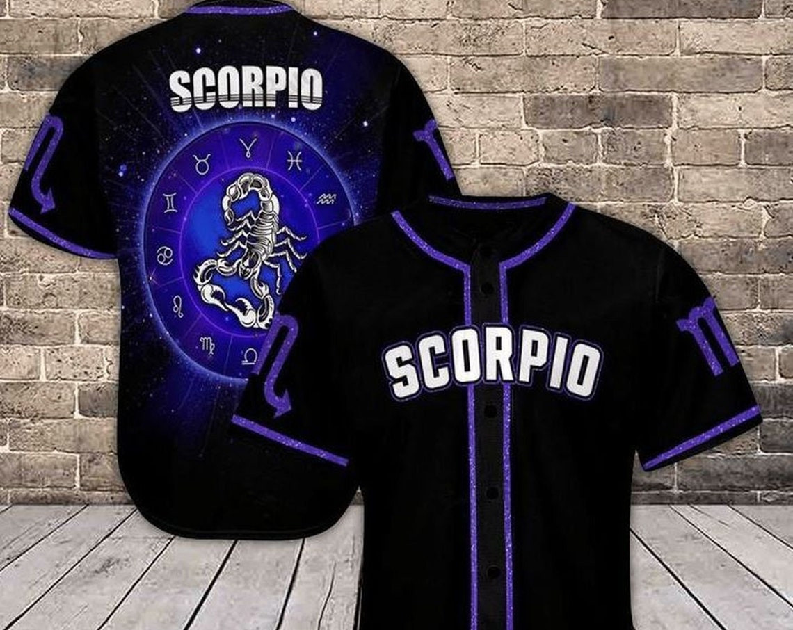 Scorpio Zodiac Purple Galaxy Personalized 3d Baseball Jersey Gifts for Scorpio Scorpio Jersey Shirt Scorpio Zodiac