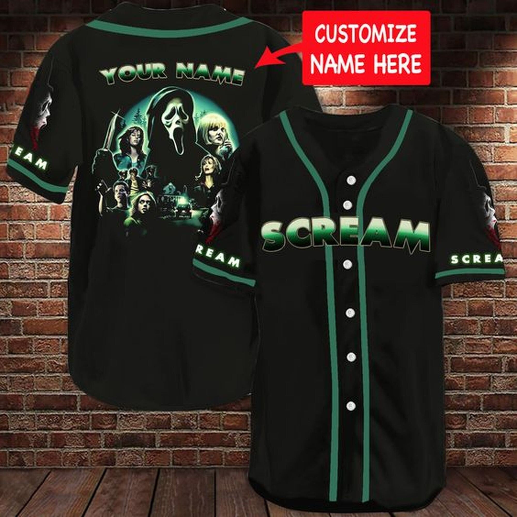 Scream Baseball Jersey Personalized Halloween Baseball Jersey