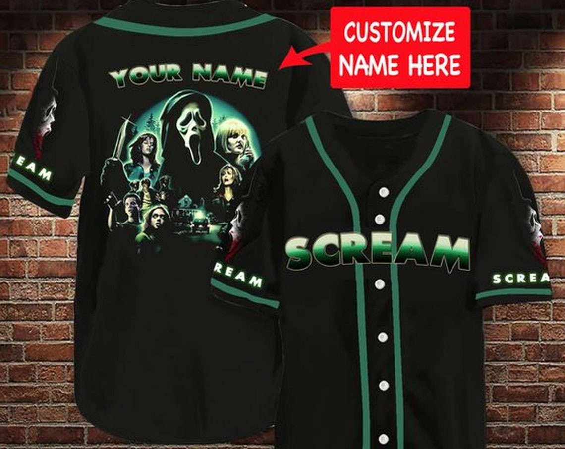 Scream Baseball Jersey custom name Halloween Baseball Jersey Funny Halloween ShirtScream Movie Vintage ShirtHorror Baseball Jersey Shirt