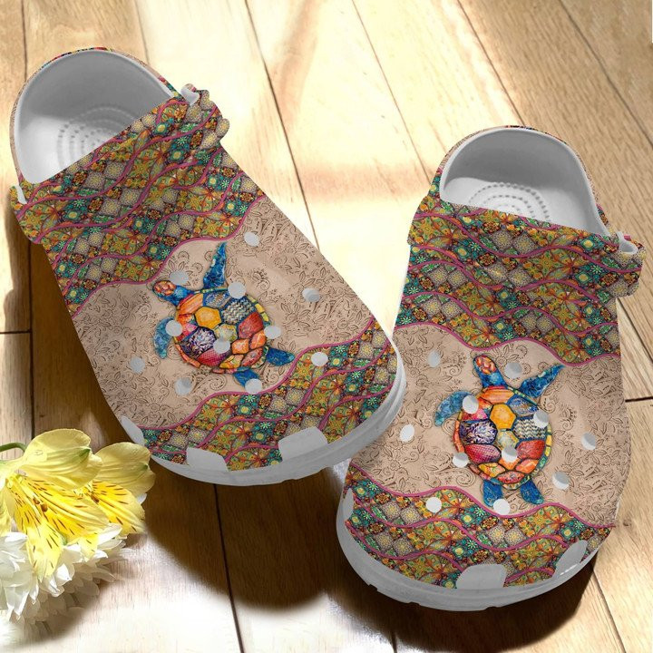 Sea Turtle Crocs Boho Style Save The Ocean Shoes Clog Boho