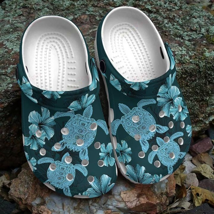 Sea Turtle White Sole Crocs Classic Clogs Shoes PANCR0551