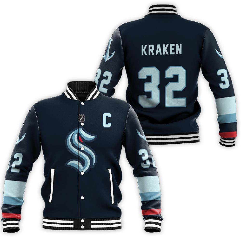 Seattle Kraken Nhl Blue Jersey Inspired Baseball Jacket for Men Women