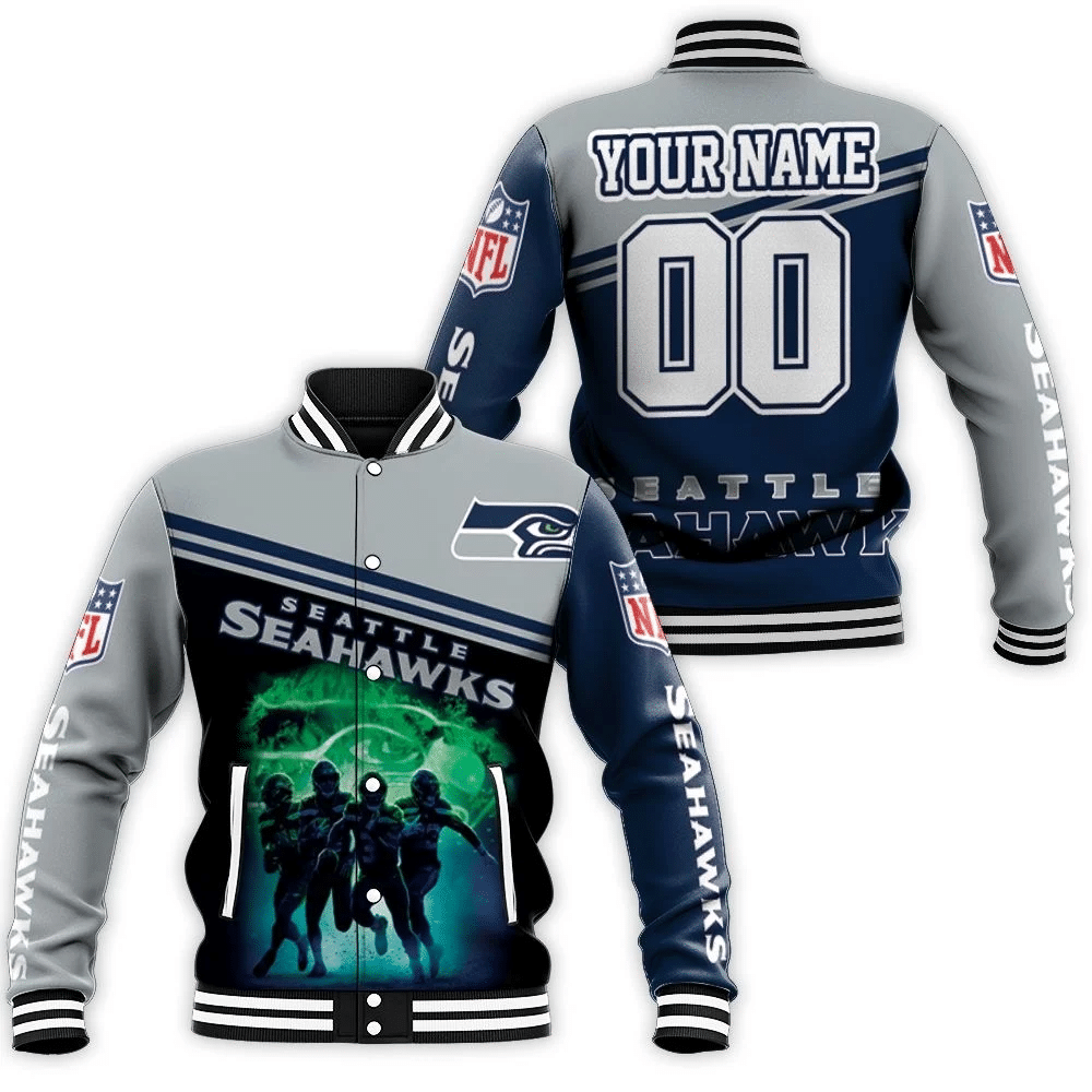 Seattle Seahawks Legend Players Personalized Baseball Jacket for Men Women