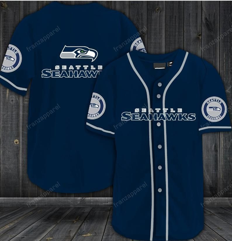 Seattle Seahawks Personalized Baseball Jersey Shirt 74