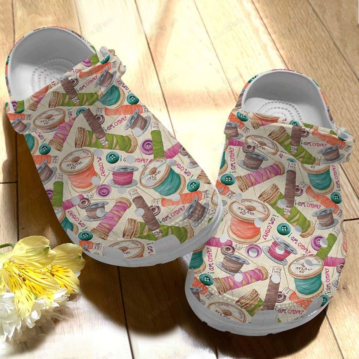 Sewing I Am Crafty Crocs Classic Clogs Shoes