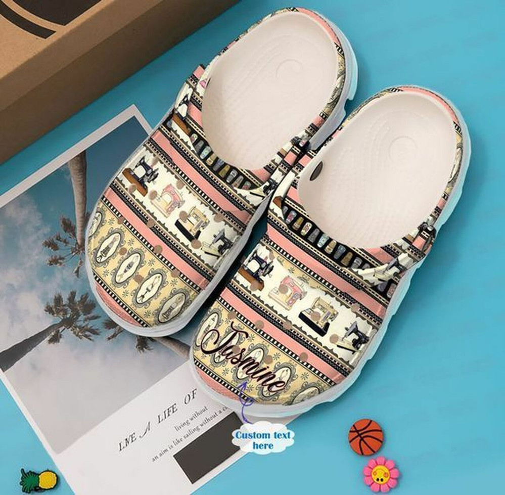 Sewing Patterns Custom Name Icon 102 Gift For Lover Rubber Crocs Clog Shoes Comfy Footwear