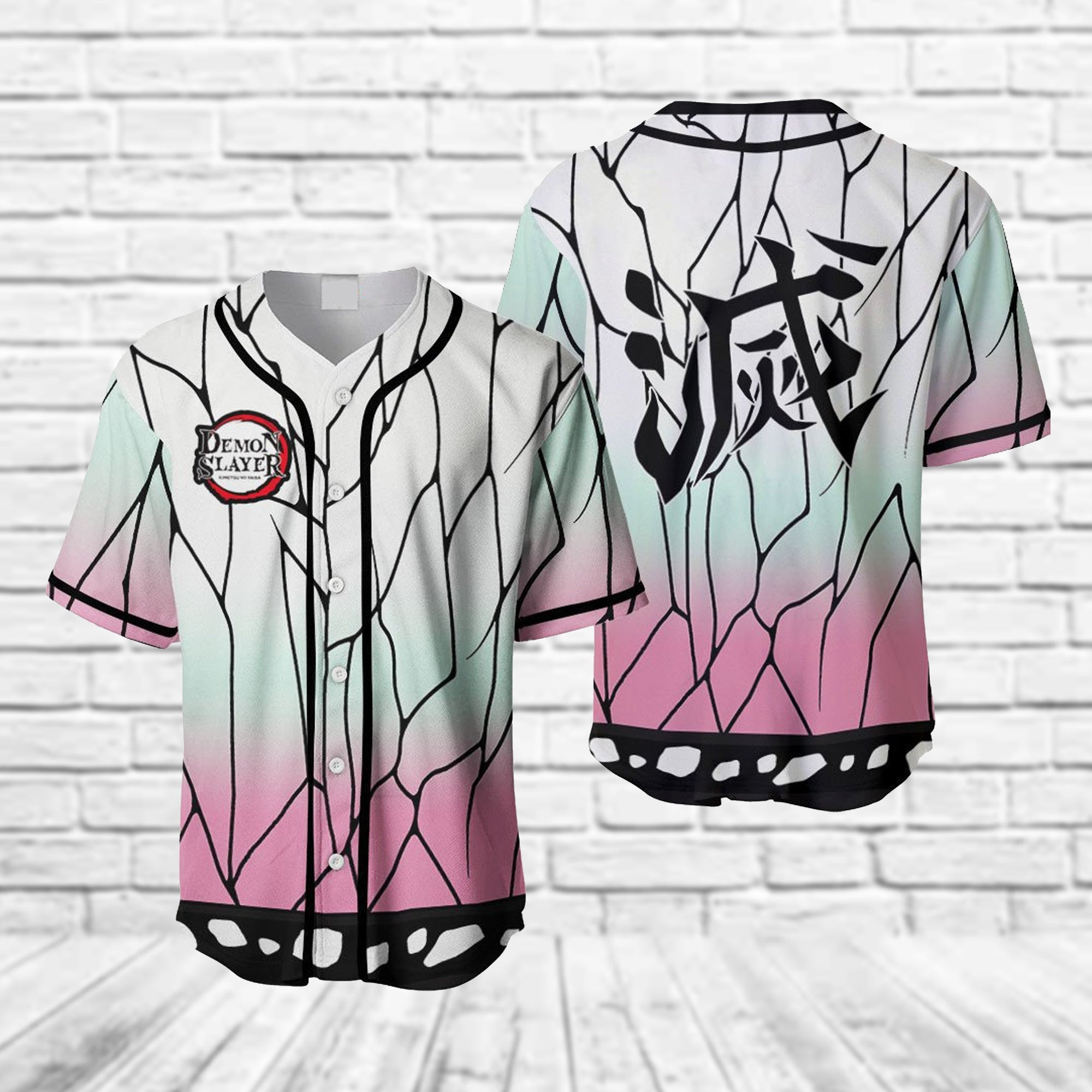 Shinobu Kocho Kimetsu No Yaiba Anime Baseball Jersey, Unisex Baseball Jersey for Men Women