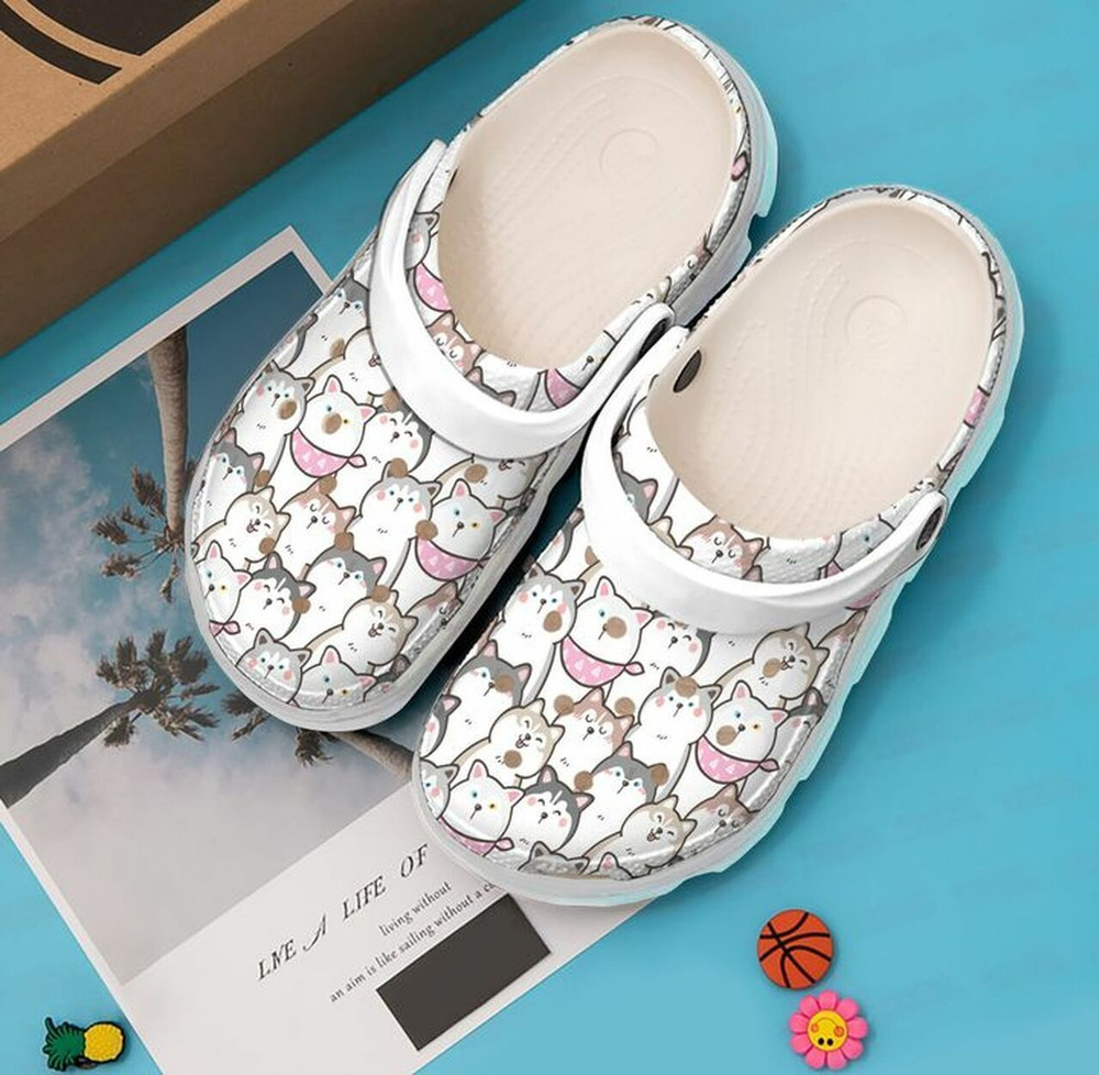 Siberian Husky Cute Huskies 102 Gift For Lover Rubber Crocs Clog Shoes Comfy Footwear