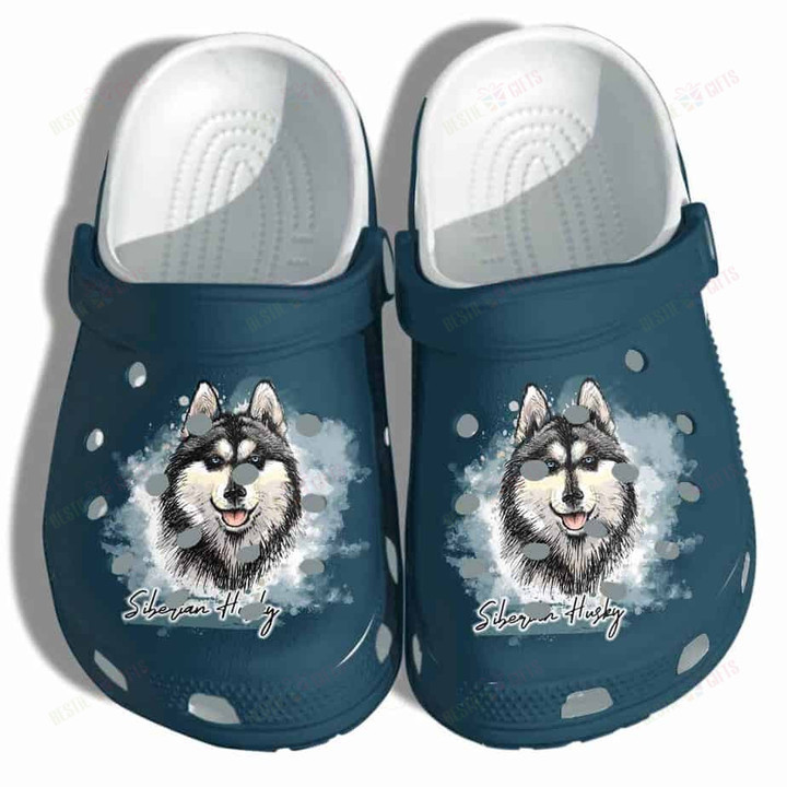 Siberian Husky Dog Winter Crocs Classic Clogs Shoes
