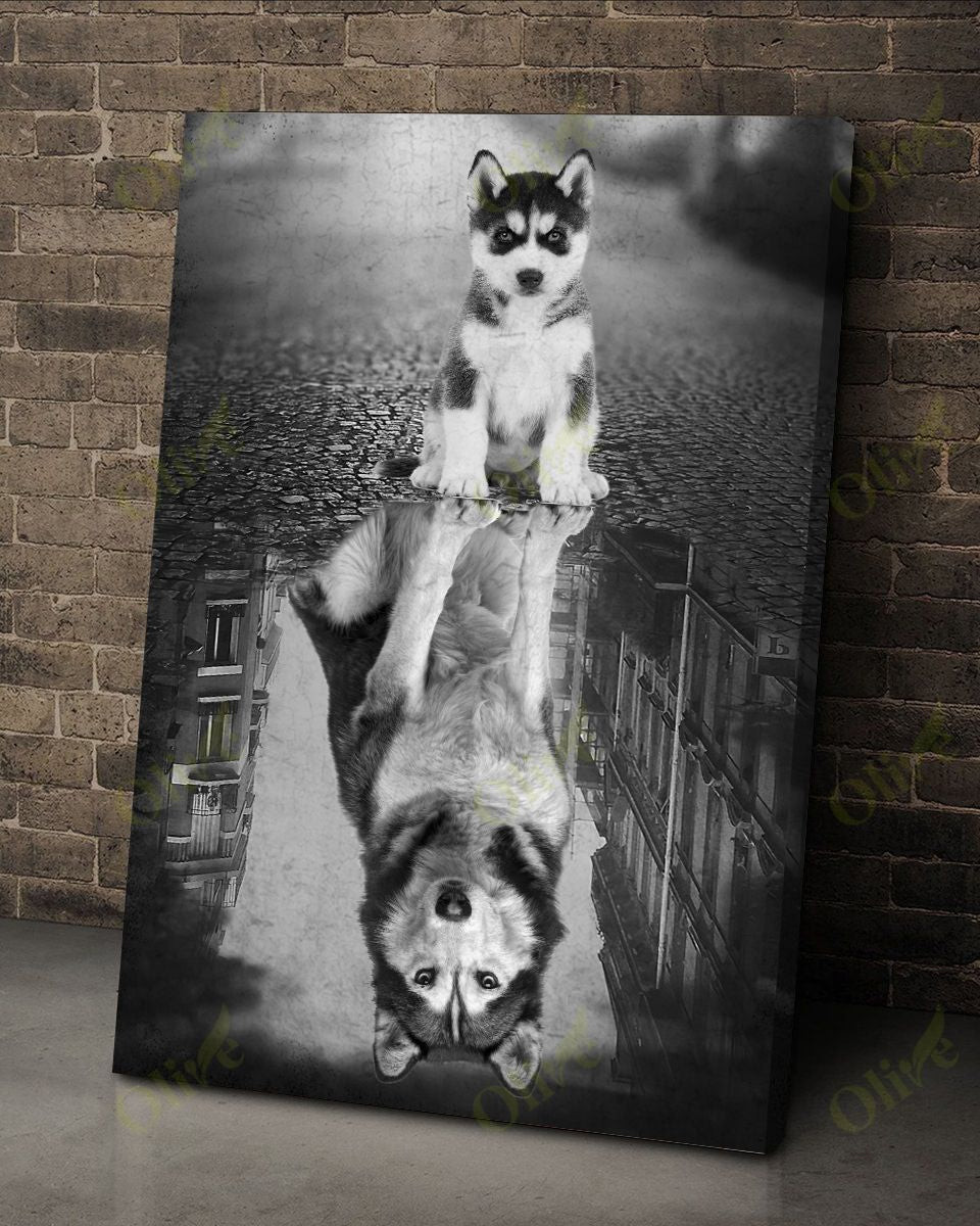 Siberian Husky - Now And Then Poster And Canvas Art Wall Decor