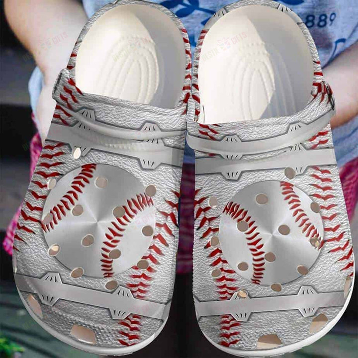 Silver Baseball Ball Season Crocs Classic Clogs Shoes