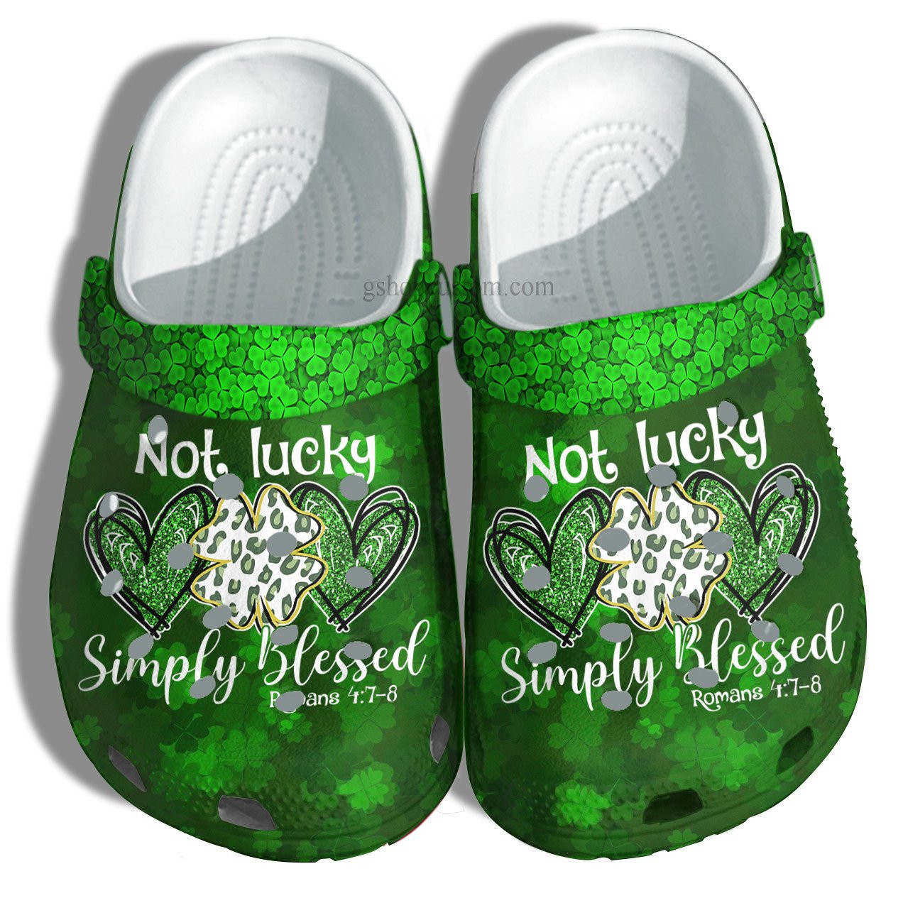Simple Blessed Romans 78 Clover Leaf Green Lucky Crocs Shoes - Clover Lucky Shoes Clogs Gifts For Mother Day