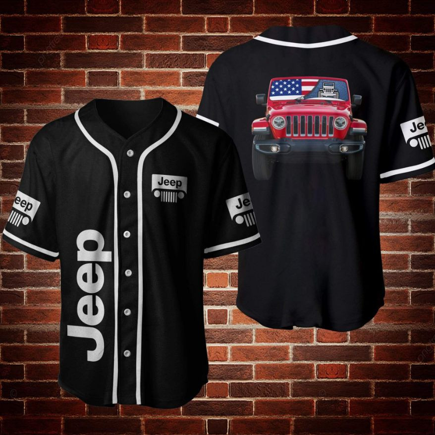 Simple Jeep Black Personalized 3d Baseball Jersey 090621l, Unisex Jersey Shirt for Men Women