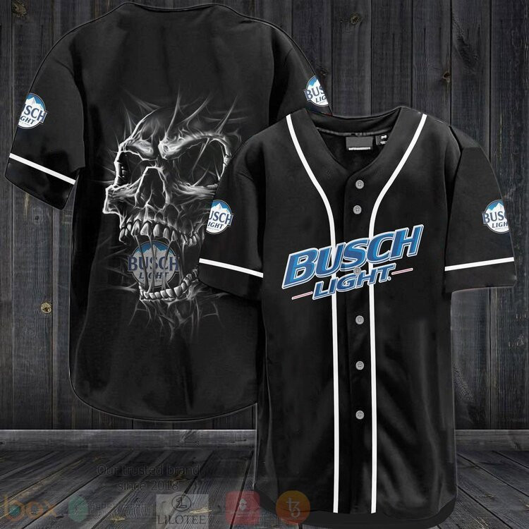 Skull Busch Light Baseball Jersey, Unisex Jersey Shirt for Men Women