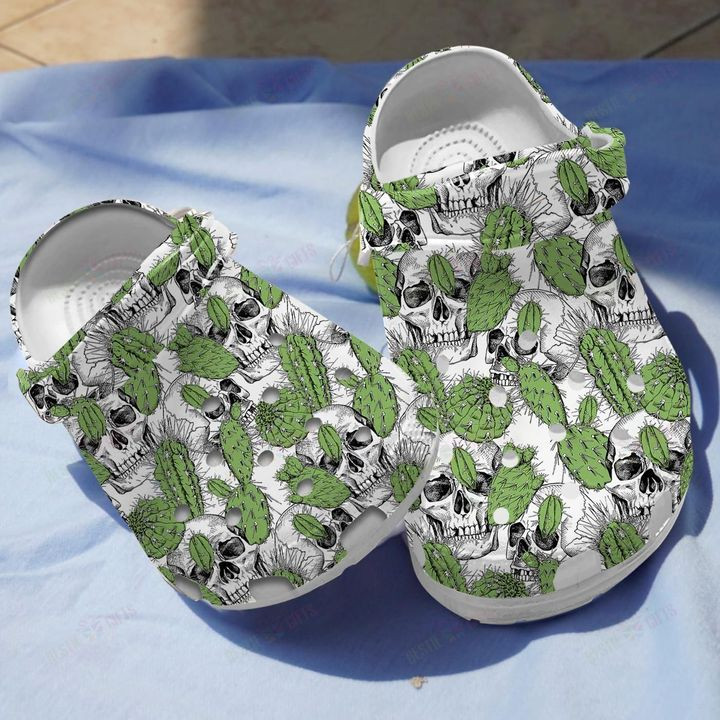 Skull Cactus Crocs Classic Clogs Shoes