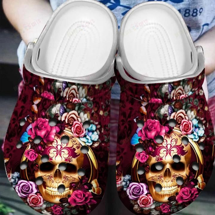 Skull Crocs Classic Clogs Shoes