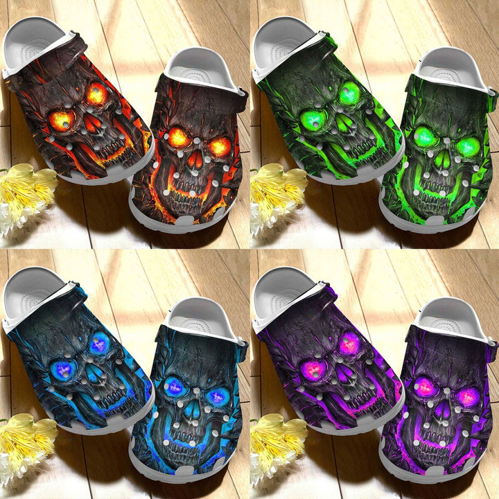 Skull Crocs Classic Clogs Shoes