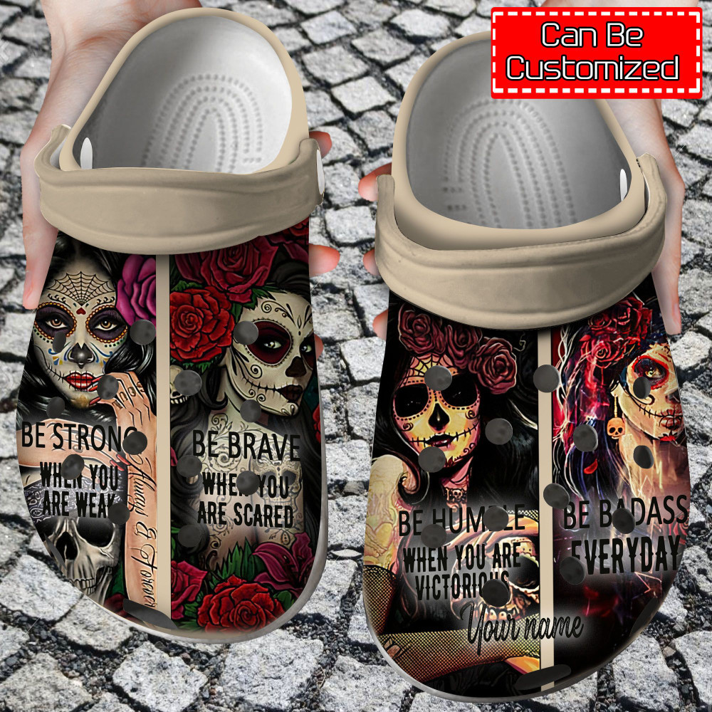 Skull Crocs - Skull Personalized Be Strong Clog Shoes For Men And Women