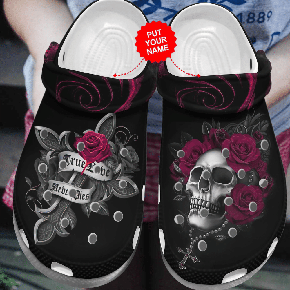 Skull Crocs - True Lover Never Dies Clog Shoes For Men And Women