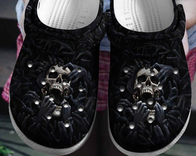 Skull Dark Night Crocs Clog Shoes