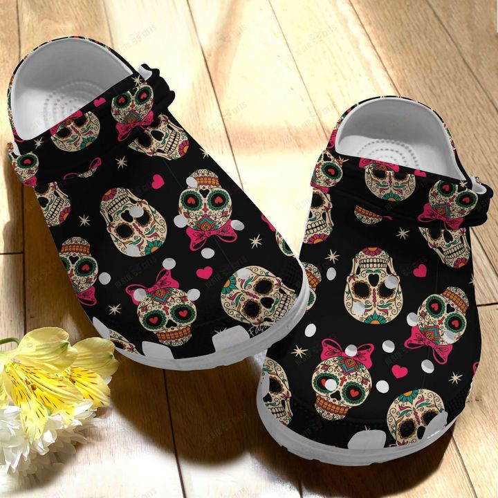 Skull Heart Crocs Classic Clogs Shoes
