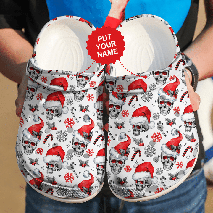 Skull Heaven Christmas Crocs Clog Shoes Skull Crocs