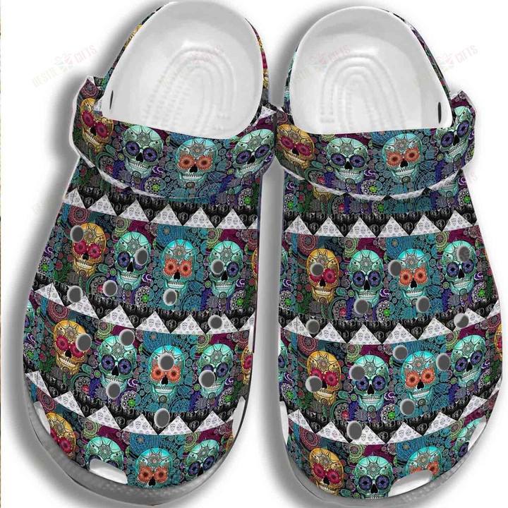 Skull Pattern Crocs Classic Clogs Shoes