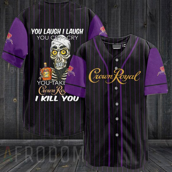 Skull Skeleton Crown Royal Baseball Jersey