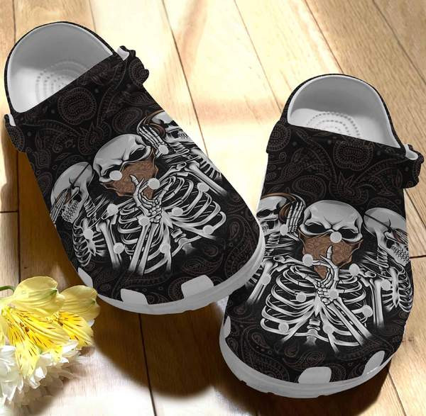 Skull Tattoo Hippie Crocs Clog Shoesshoes Skull Shoes Crocbland Clog Gifts For Men Women