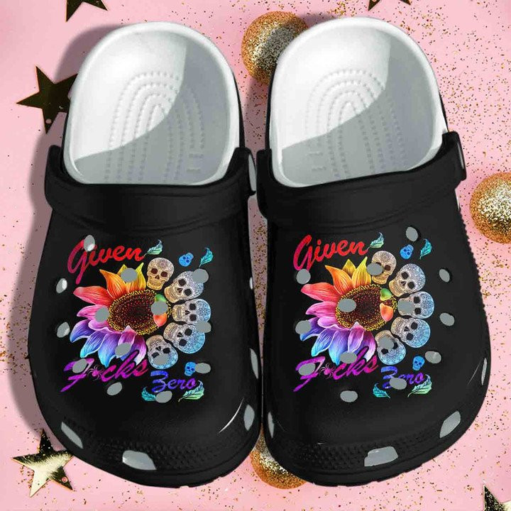Skull Tattoo Sunflower Hippie Crocs Classic Clogs Shoes Gift Tattoo Women Given Rainbow Sunflower Be Kind Clog Custom Crocs Classic Clogs Shoes