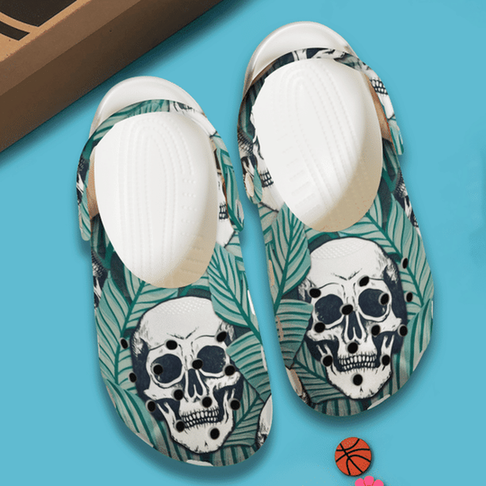 Skull Tropical Personalized 102 Gift For Lover Rubber Crocs Clog Shoes Comfy Footwear