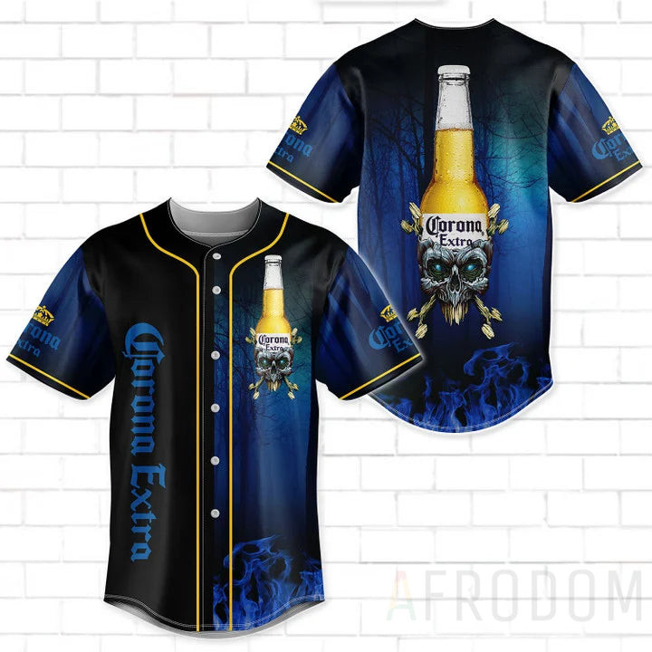 Skull With Corona Extra Baseball Jersey