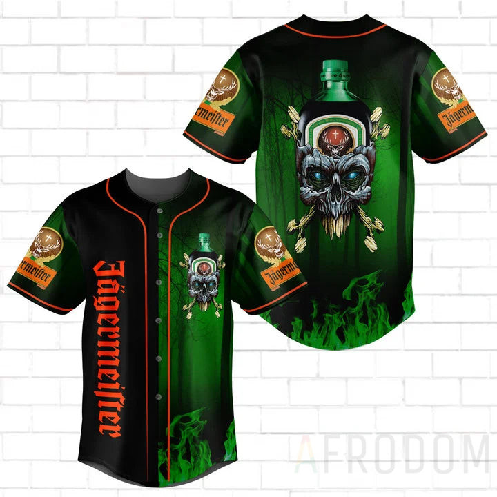 Skull With Jagermeister Baseball Jersey