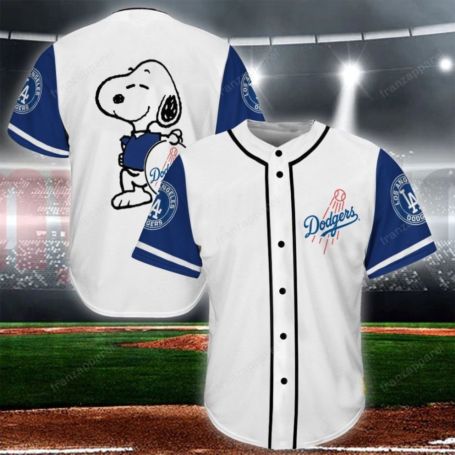 Snoopy Los Angeles Dodgers Personalized 3d Baseball Jersey 14