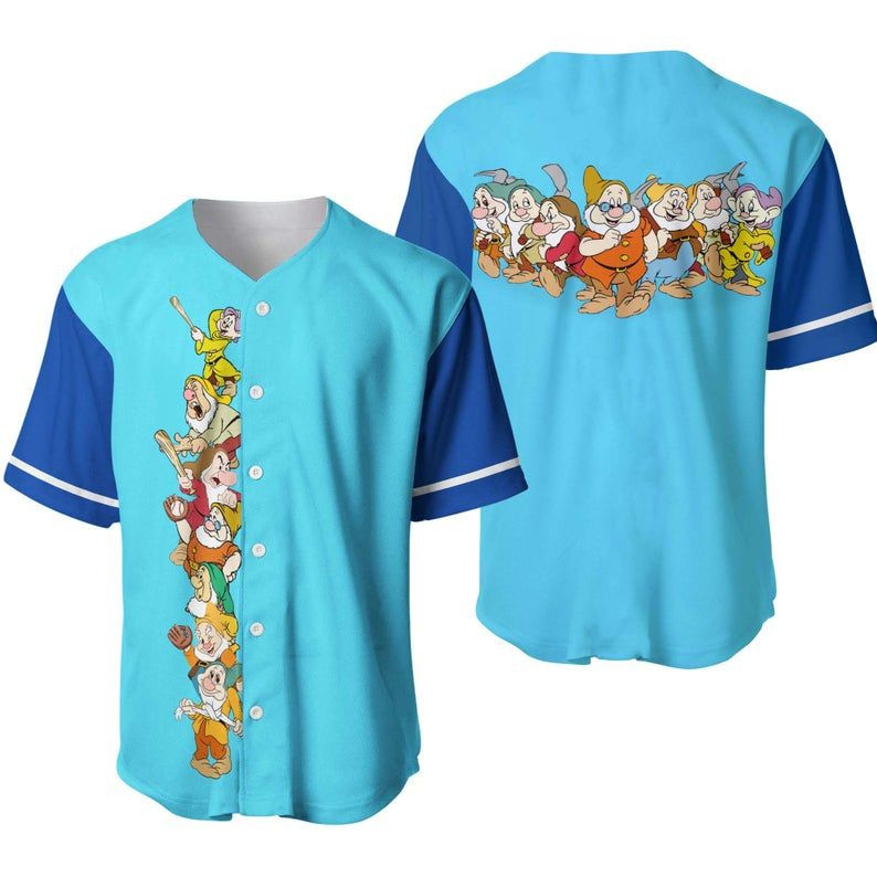 Snow White And Seven Dwarfs Baseball Jerseyer Jersey, Unisex Jersey Shirt for Men Women