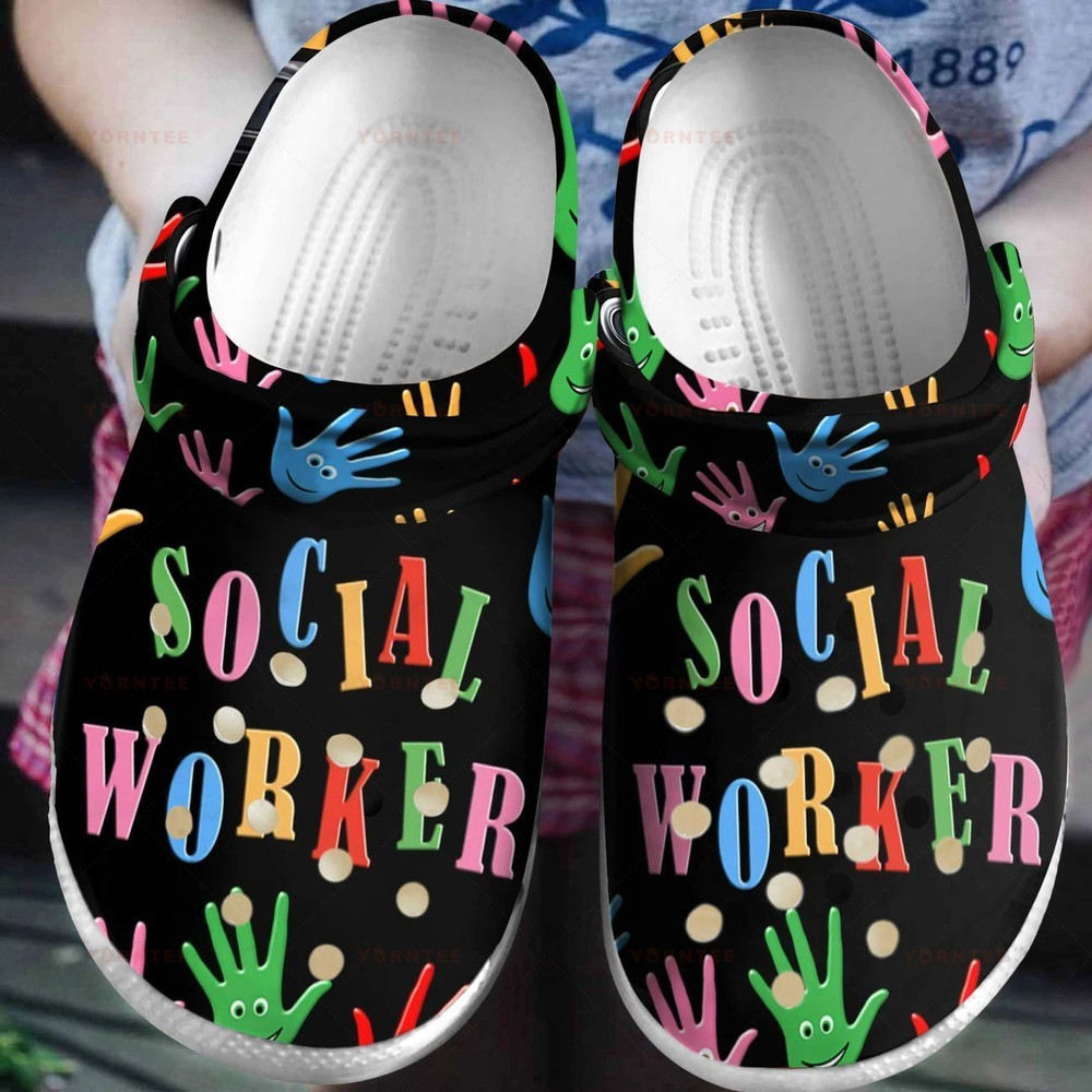 Social Worker Sign Gift For Lover Rubber Crocs Clog Shoes Comfy Footwear