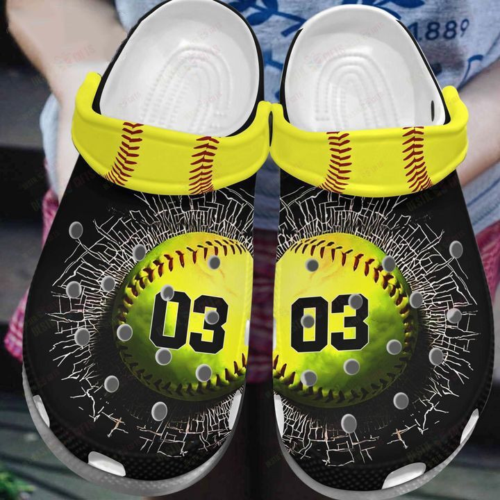 Softball Personalized Softball Breaking Ball Crocs Classic Clogs Shoes