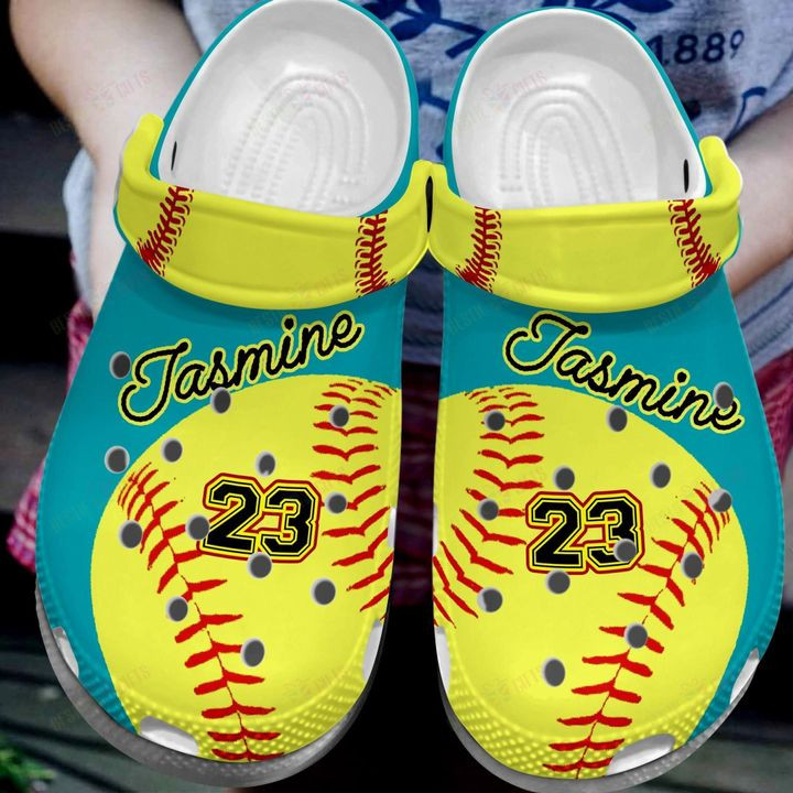 Softball Personalized Softball Is In My Heart Crocs Classic Clogs Shoes