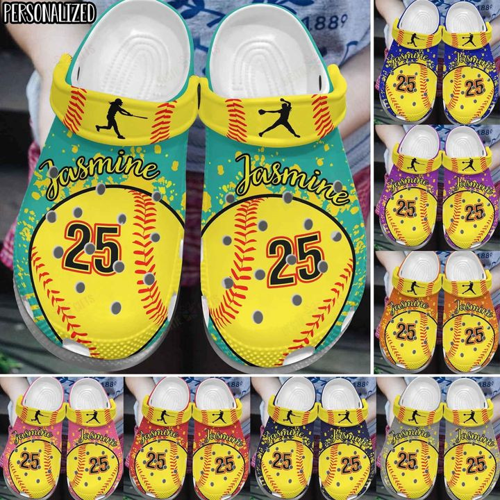 Softball Personalized White Sole My Love Crocs Classic Clogs Shoes PANCR0540