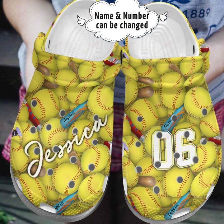 Softball Personalized White Sole Softball Is Life Crocs Classic Clogs Shoes