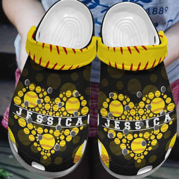 Softball Personalized White Sole Softball Lover Crocs Classic Clogs Shoes