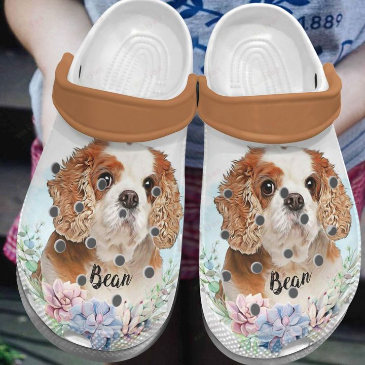 Spaniel Personalized Cavalier Spaniel And Succulents Crocs Classic Clogs Shoes